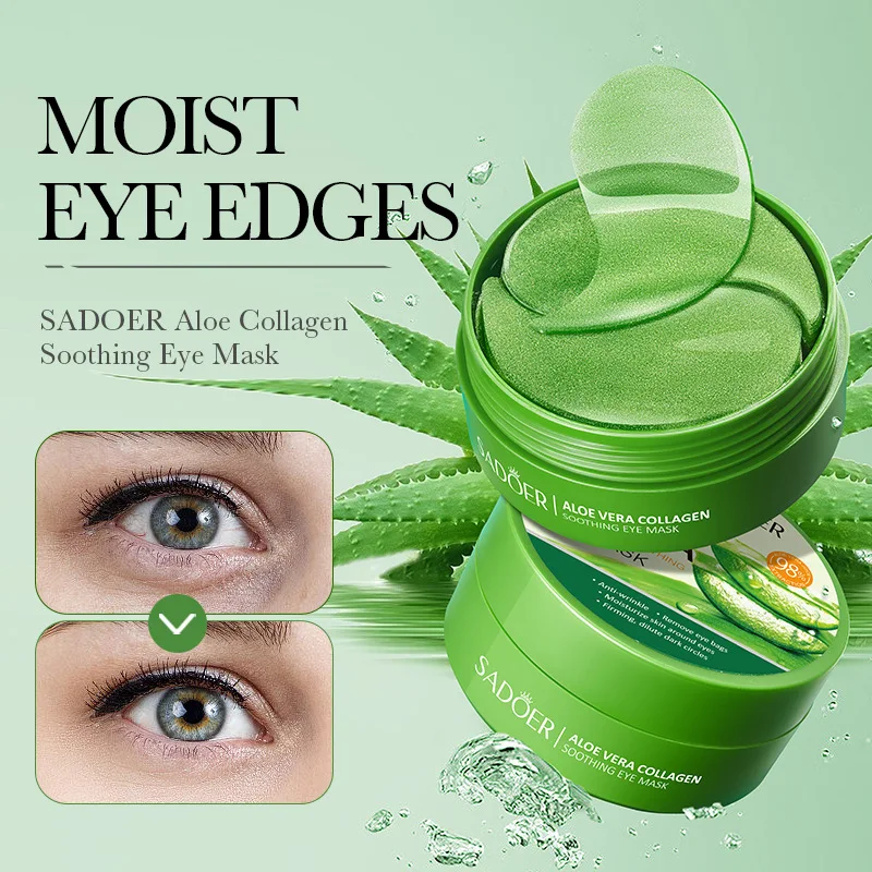Sheet Mask Collagen - SAODER 60 個アロエベラコラーゲンアイパッチ抗くまアイバッグ保湿引き締め目の下のスキンケア製品