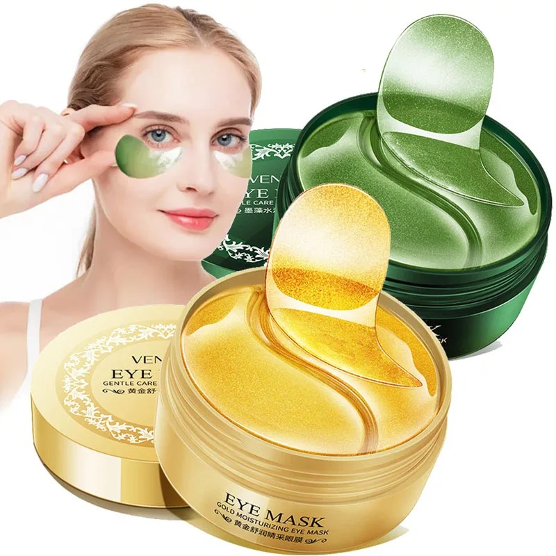 Sheet Mask Collagen - 60枚入り/箱 海藻ゴールドコラーゲンアイマスク くま解消 目元ケア 保湿 アンチエイジング
