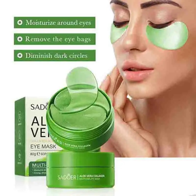 Sheet Mask Collagen - 60 個アロエベラコラーゲンアイマスク抗くま目袋保湿抗しわアイパッチ目のスキンケア製品