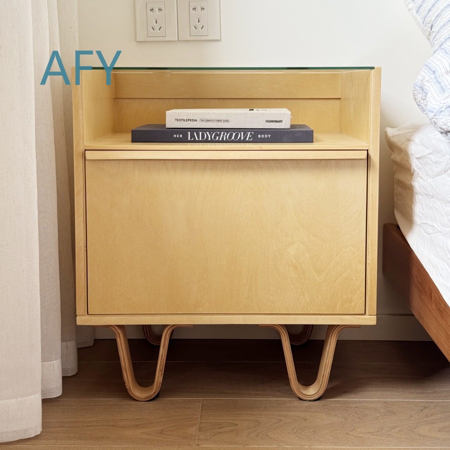 中世スタイルの無垢材ベッドサイドテーブル、寝室用、モダンでシ - Muji Home Storage のレビューと価格