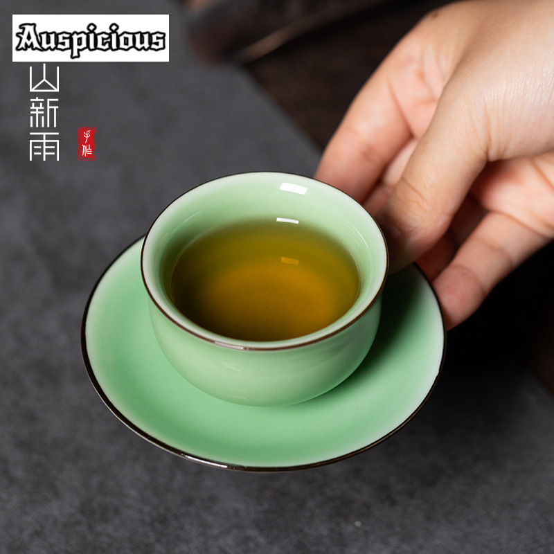 Longquan-エレガントなセラドンティーカップ,ソーサー - Celadon Ceramic Cup のレビューと価格